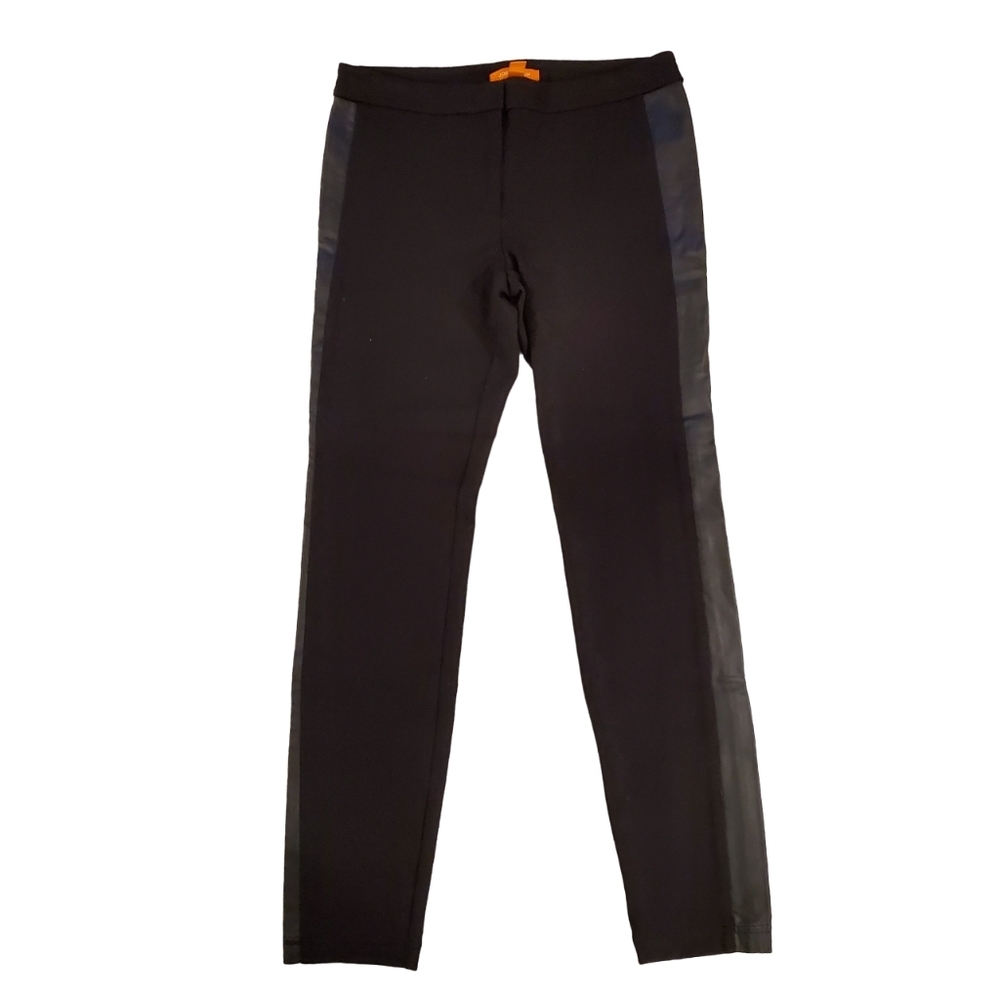JOE FRESH | Faux Leather  panel black slim leg leggings (Size 8)